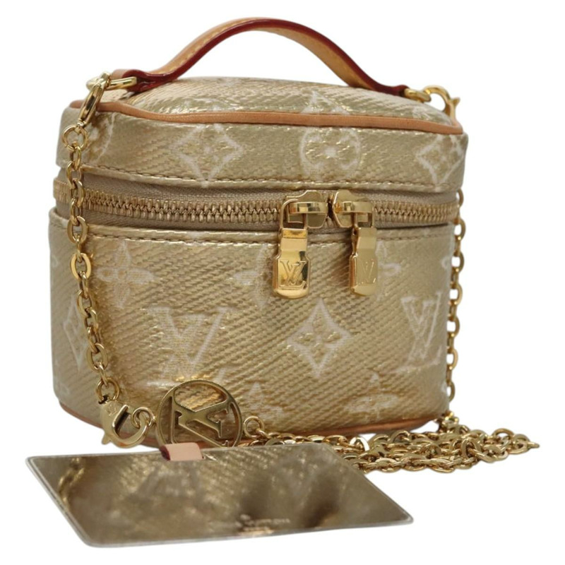 【日本直送】路易威登 Monogram Laminated Jacquard Microvanity 金色 M22920 LV Auth EC760SM-0