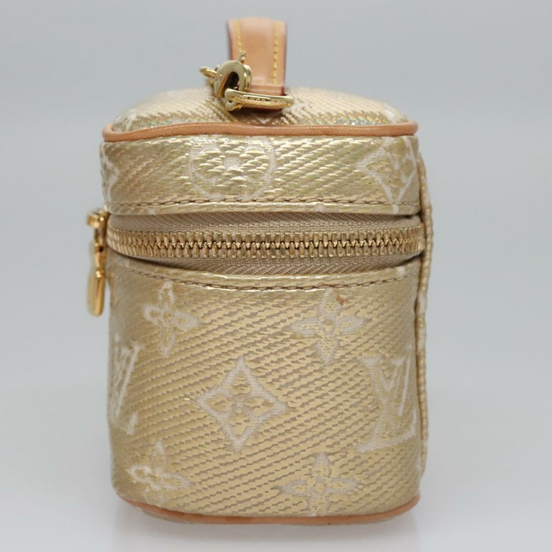 【日本直送】路易威登 Monogram Laminated Jacquard Microvanity 金色 M22920 LV Auth EC760SM-2