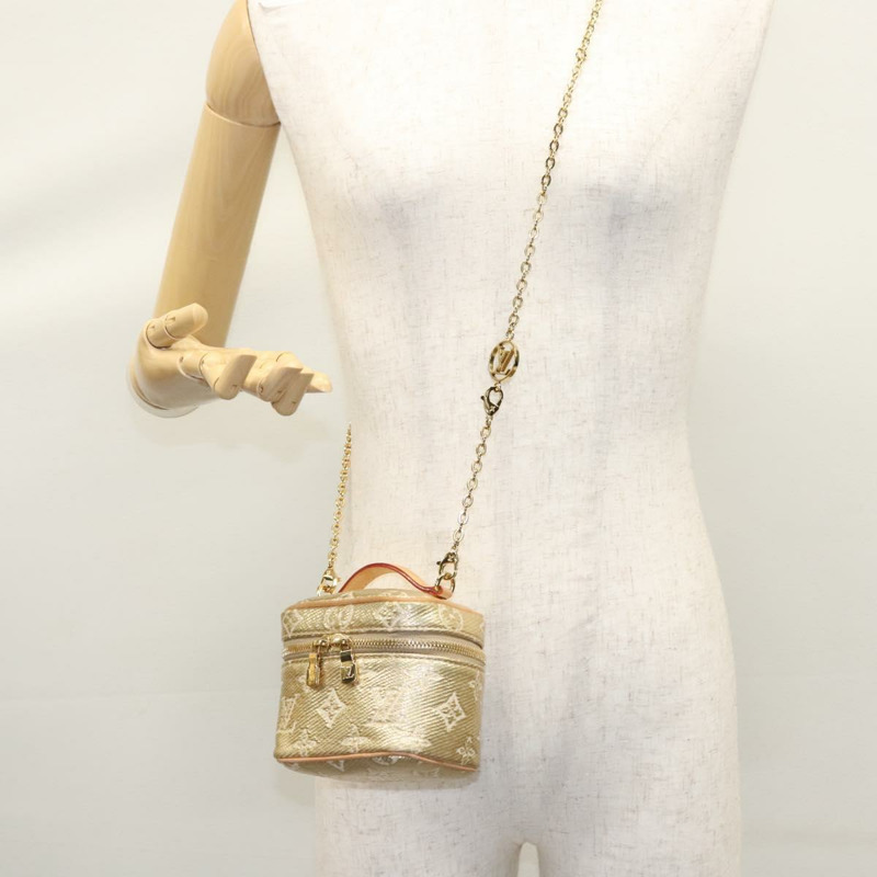 【日本直送】路易威登 Monogram Laminated Jacquard Microvanity 金色 M22920 LV Auth EC760SM-28