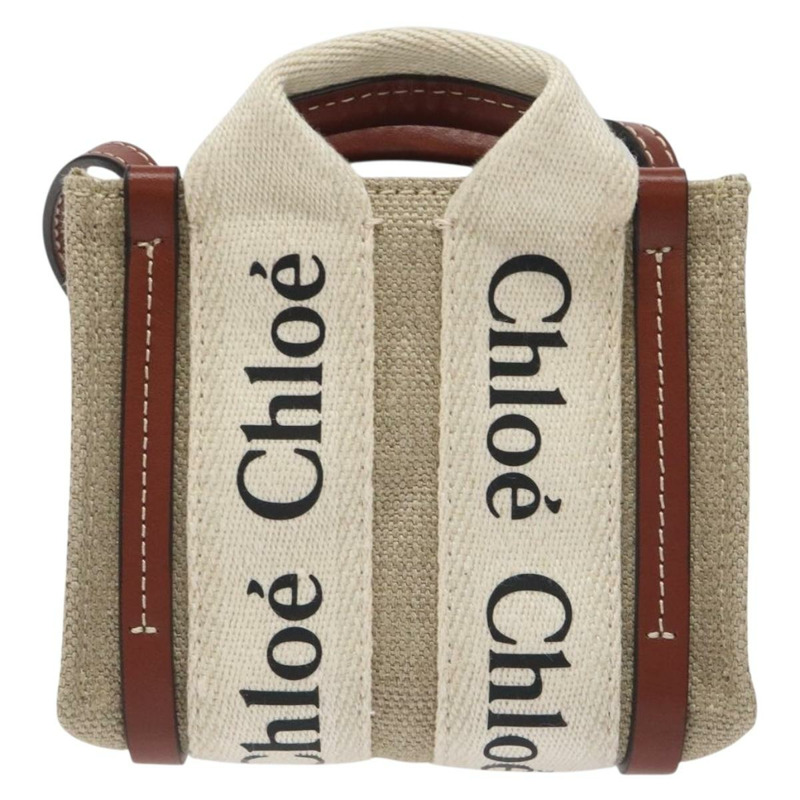 【日本直送】Chloe Woody 手袋 帆布 兩用 象牙色 正品 130865AM-1