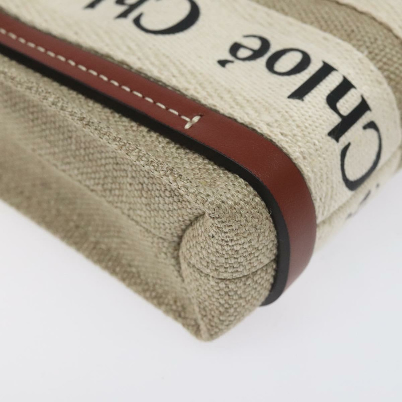 【日本直送】Chloe Woody 手袋 帆布 兩用 象牙色 正品 130865AM-17