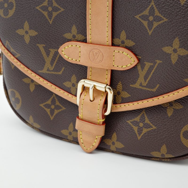 Louis Vuitton 路易威登 雙子星 Saumar BB 棕色 原花帆布 牛皮 肩背包 斜掛包-10