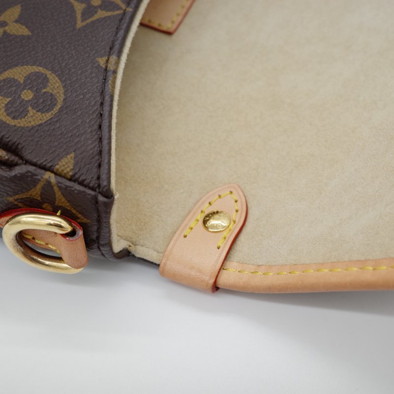 Louis Vuitton 路易威登 雙子星 Saumar BB 棕色 原花帆布 牛皮 肩背包 斜掛包-11