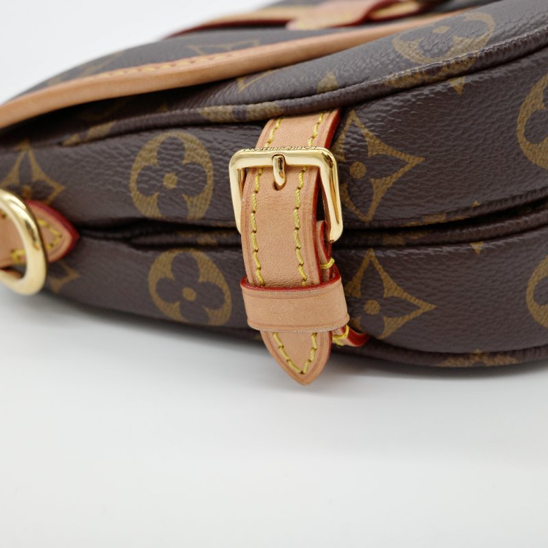 Louis Vuitton 路易威登 雙子星 Saumar BB 棕色 原花帆布 牛皮 肩背包 斜掛包-14