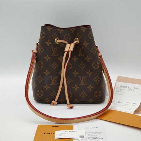 Louis Vuitton 路易威登 NeoNoe BB 黑色/棕色 塗層帆布牛皮 水桶包 肩背包