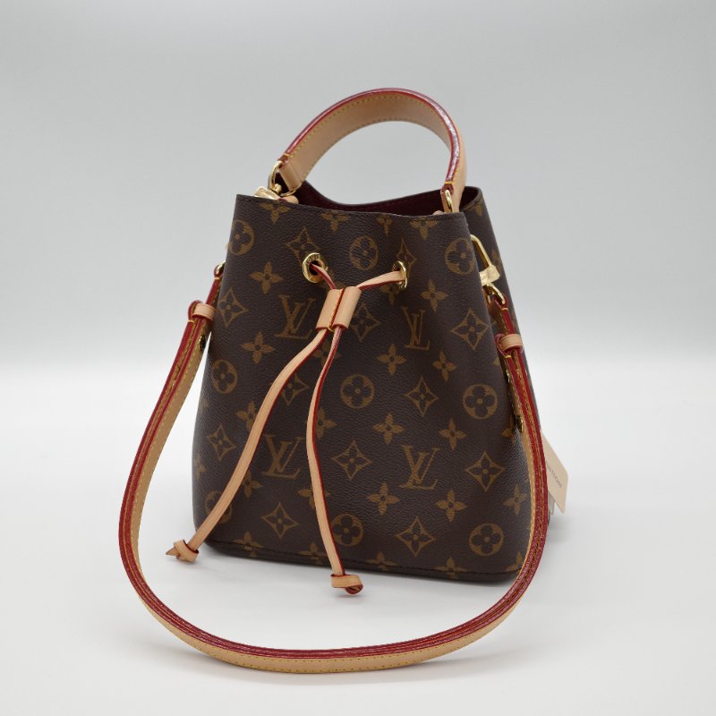 Louis Vuitton 路易威登 NeoNoe BB 黑色/棕色 塗層帆布牛皮 水桶包 肩背包-1