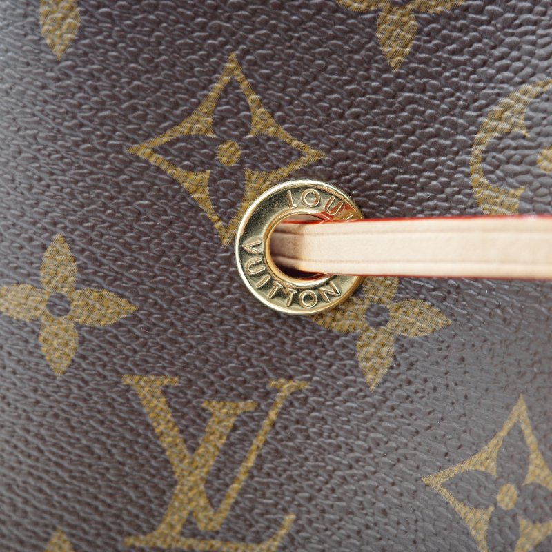 Louis Vuitton 路易威登 NeoNoe BB 黑色/棕色 塗層帆布牛皮 水桶包 肩背包-9