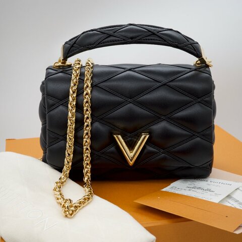 Louis Vuitton 路易威登 GO-14 MM 黑色 小羊皮 手袋  單肩包 斜挎包 手提包