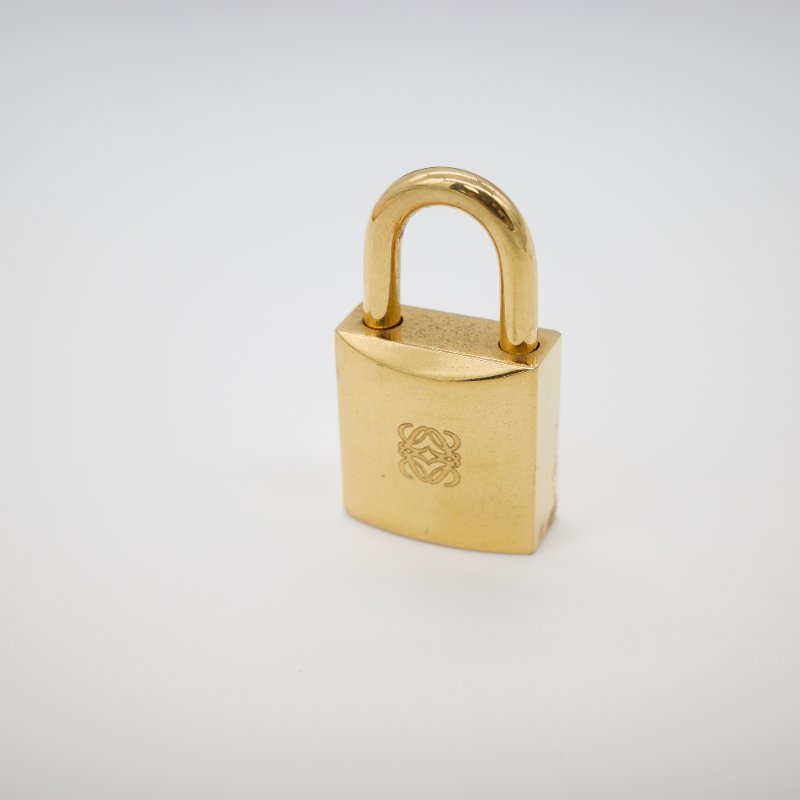 Loewe 羅威 小中古 鎖頭 經典花紋 帆布 藍黑色 麻將包 手提包-7