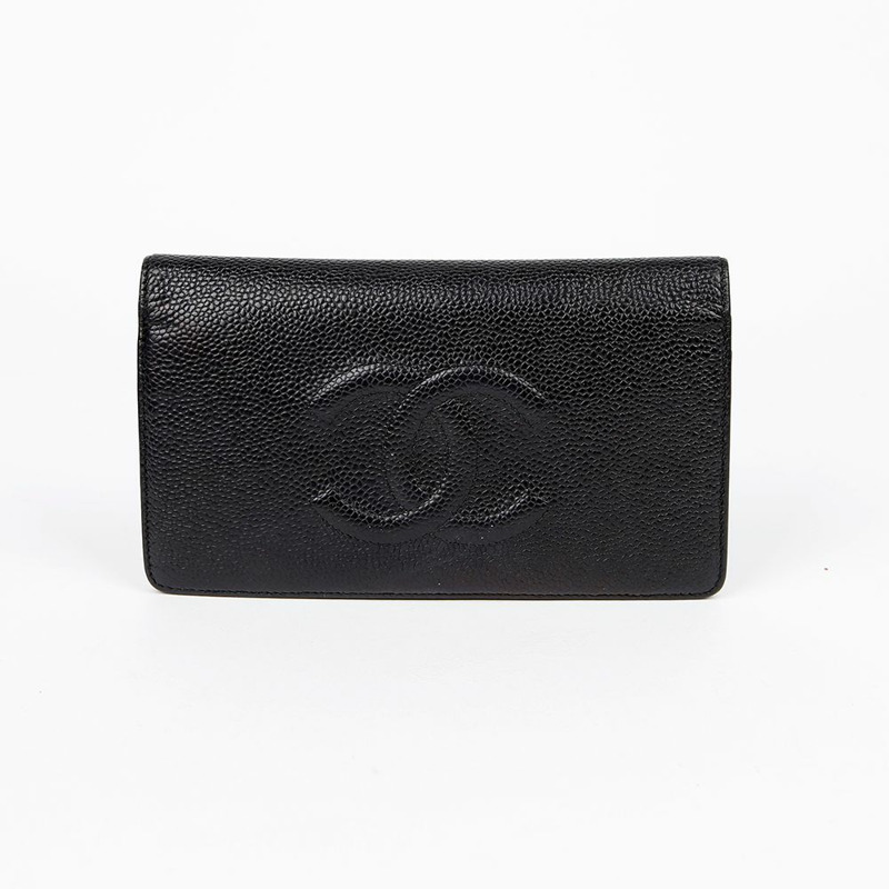 CHANEL 魚子醬皮經典長版皮夾 A48651-1