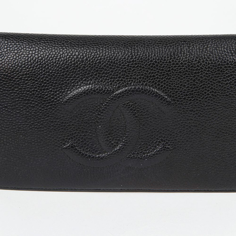 CHANEL 魚子醬皮經典長版皮夾 A48651-2