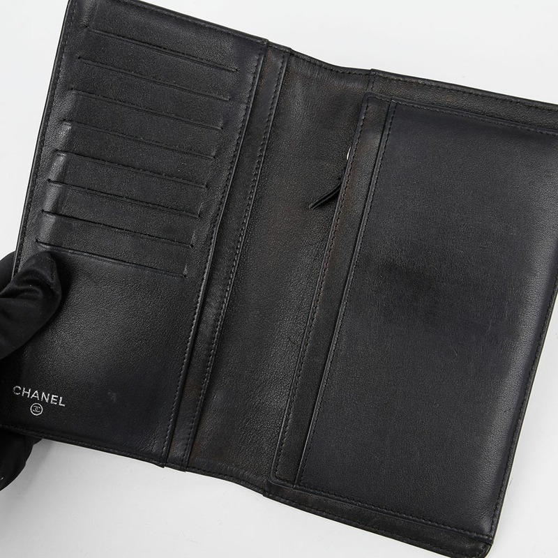 CHANEL 魚子醬皮經典長版皮夾 A48651-9