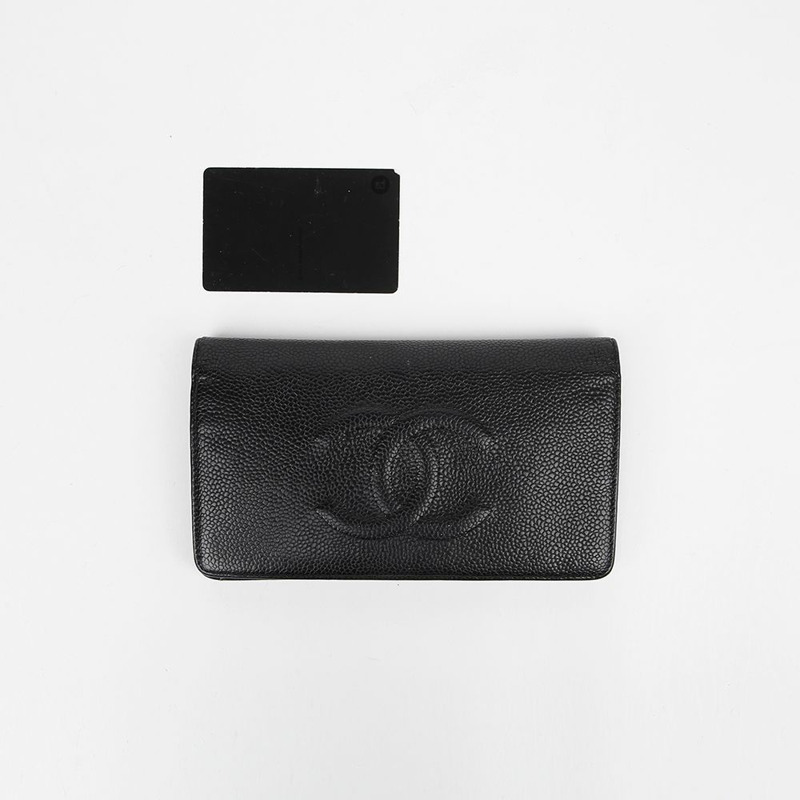 CHANEL 魚子醬皮經典長版皮夾 A48651-10