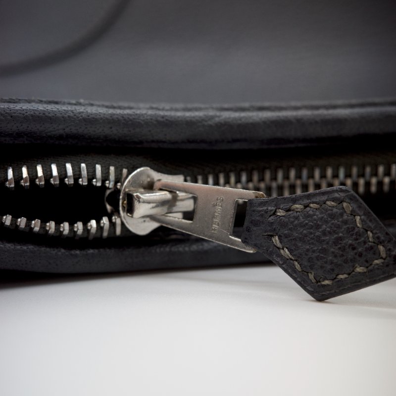 Hermes 愛馬仕 Trim 31 黑銀 牛皮 肩背包 單肩包-10