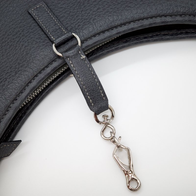 Hermes 愛馬仕 Trim 31 黑銀 牛皮 肩背包 單肩包-11