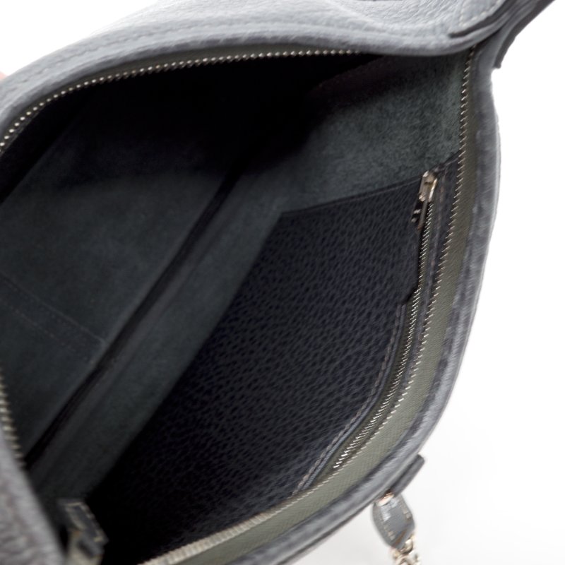 Hermes 愛馬仕 Trim 31 黑銀 牛皮 肩背包 單肩包-12
