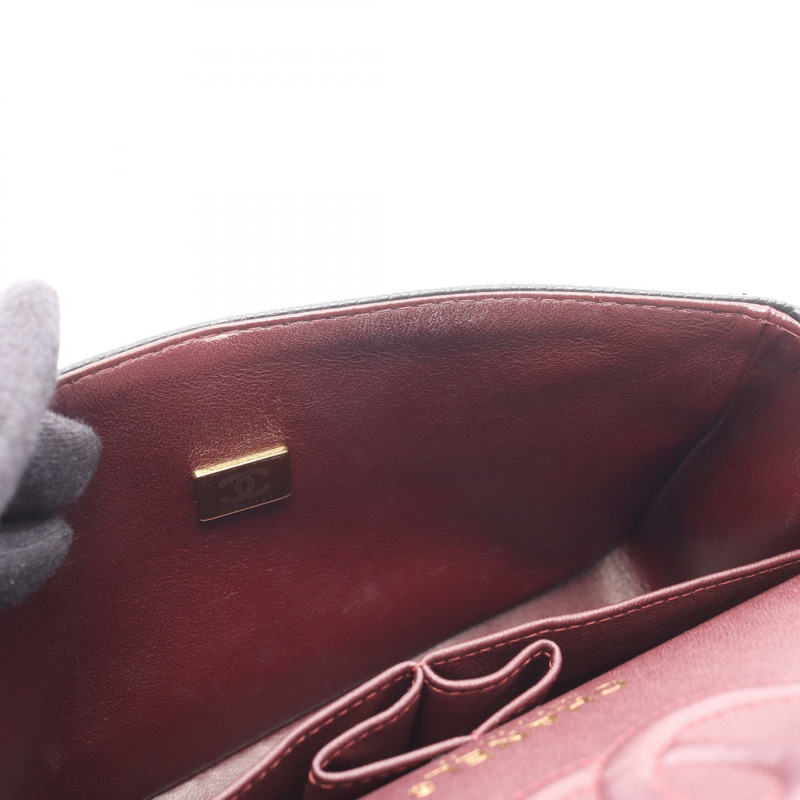 香奈兒 Matelasse W 翻蓋 Chai 單肩包 A01113 粒面小牛皮 黑色 二手 GHW CC-7