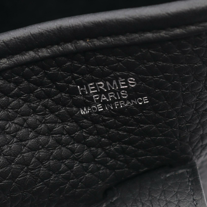 愛馬仕 Evelyne Troyes PM 單肩背包，Clemence 皮革，黑色，二手，女士，SHW K-3