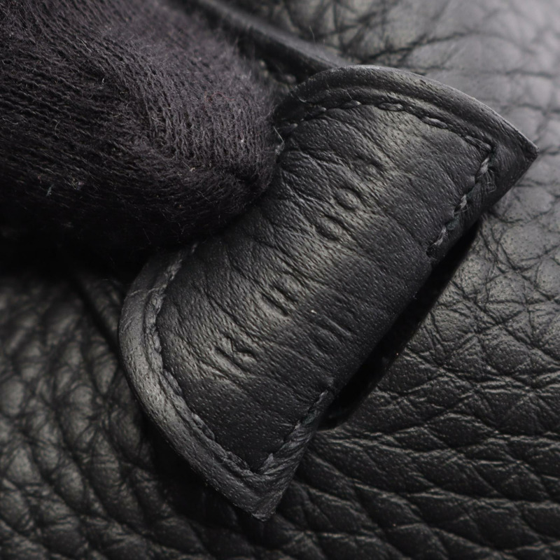 愛馬仕 Evelyne Troyes PM 單肩背包，Clemence 皮革，黑色，二手，女士，SHW K-4