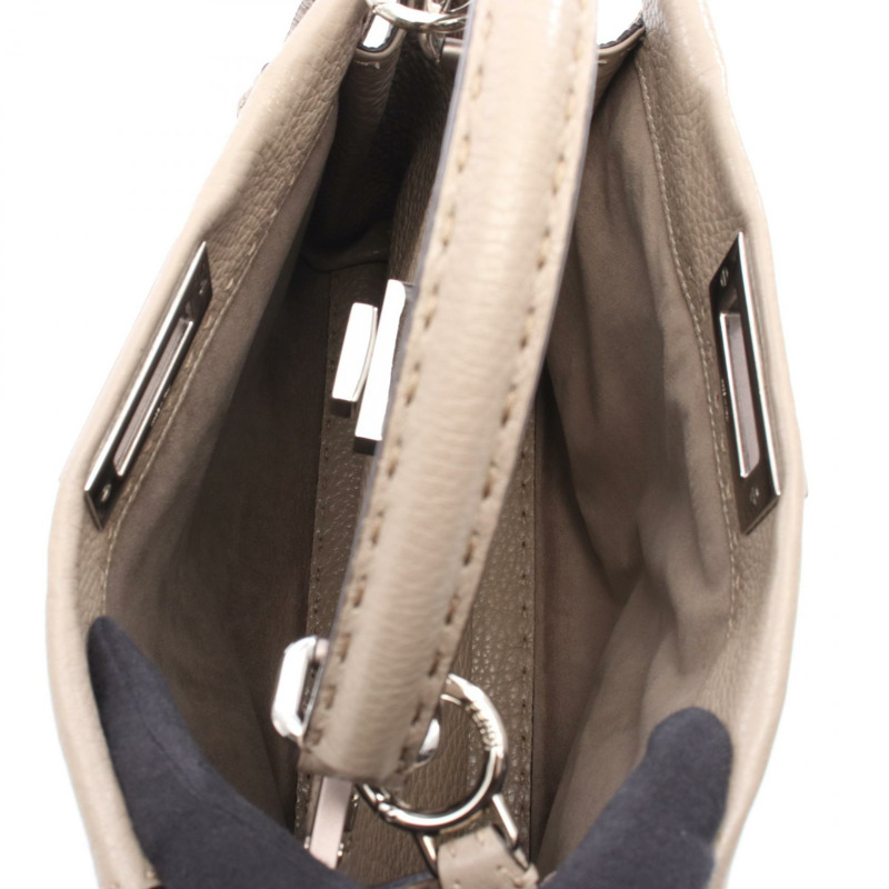 FENDI Peekaboo Regular Selleria 肩挎包 灰色皮革 二手-2