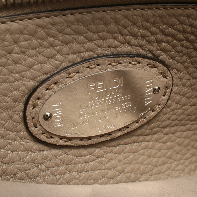 FENDI Peekaboo Regular Selleria 肩挎包 灰色皮革 二手-3