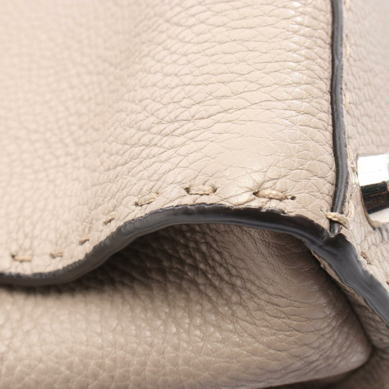 FENDI Peekaboo Regular Selleria 肩挎包 灰色皮革 二手-4