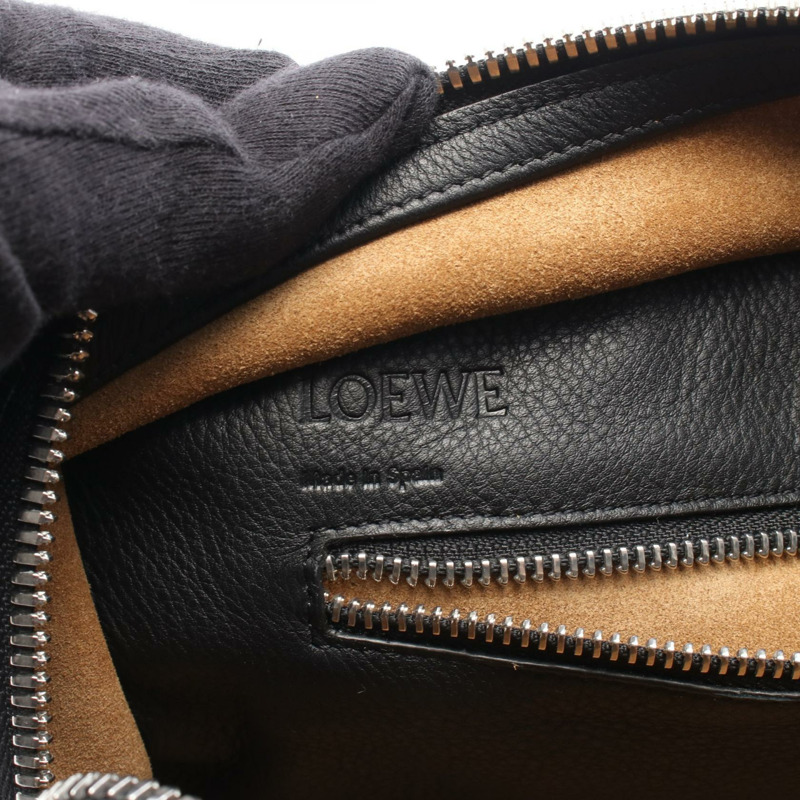 LOEWE Amazona 28 單肩斜背包，黑色真皮，二手女款-3