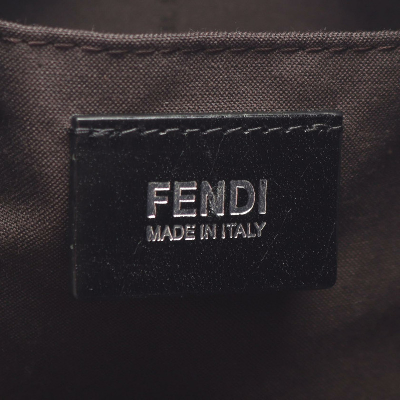 FENDI Zucchino 手提包，帆布皮革，海軍藍/黑色，二手女款-3