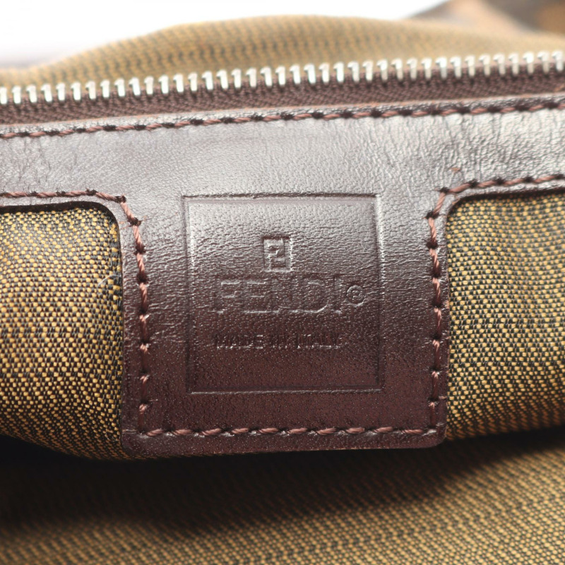 FENDI Zucca 手提包，帆布皮革材質，棕色/黑色，二手女款-3