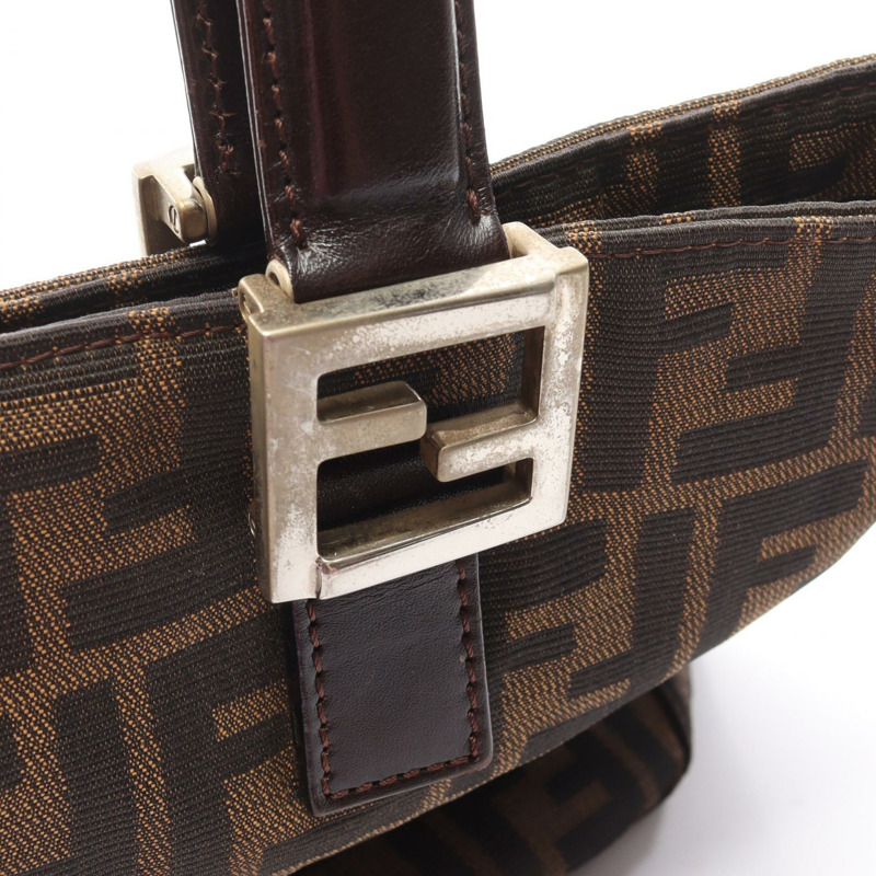 FENDI Zucca 手提包，帆布皮革材質，棕色/黑色，二手女款-6