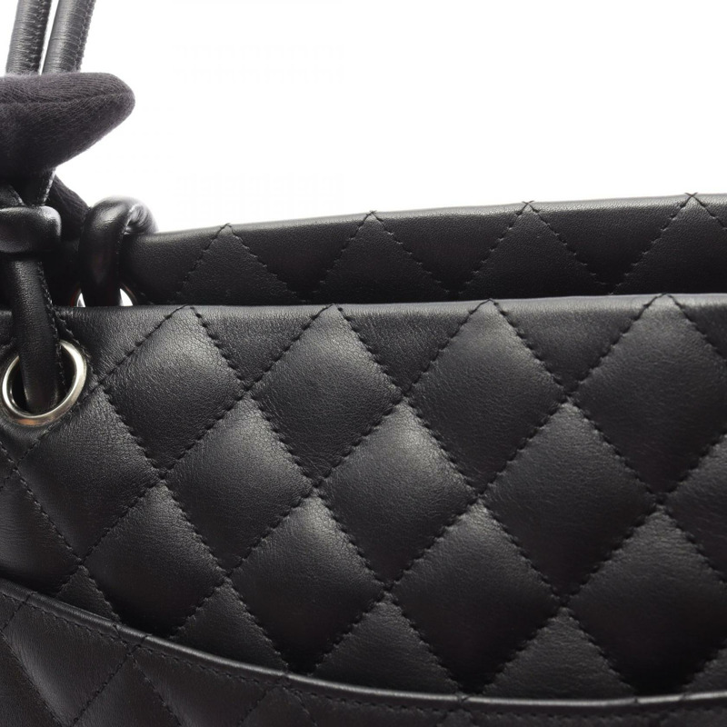 香奈兒 Cambon 系列大單肩托特包，羊皮材質，黑色/白色，二手，SHW CC-6