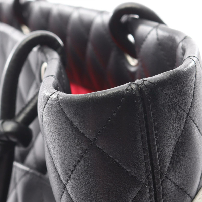 香奈兒 Cambon 系列大單肩托特包，羊皮材質，黑色/白色，二手，SHW CC-7