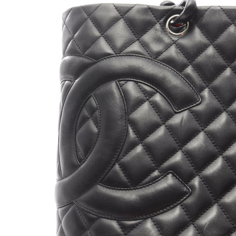 香奈兒 Cambon 系列大托特包，羊皮黑色，二手 SHW CC-12