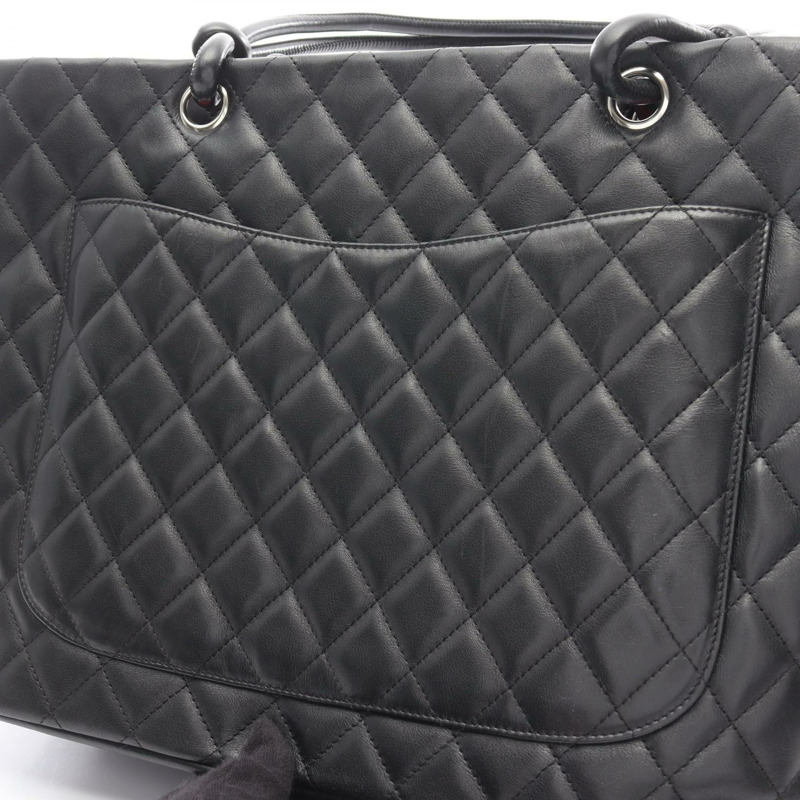 香奈兒 Cambon 系列大托特包，羊皮黑色，二手 SHW CC-13