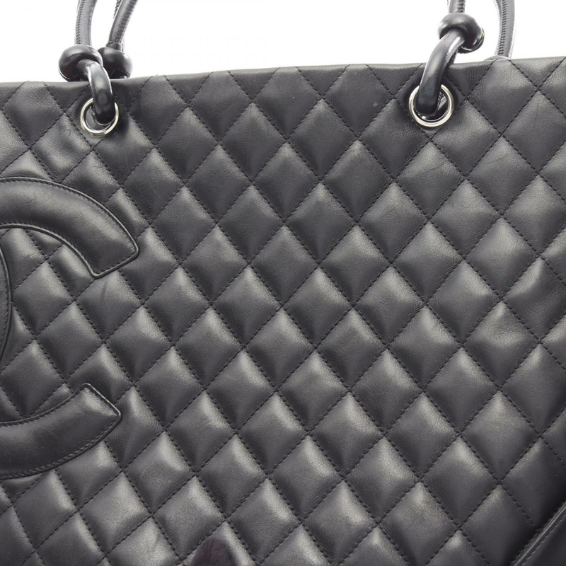 香奈兒 Cambon 系列大托特包，羊皮黑色，二手 SHW CC-14