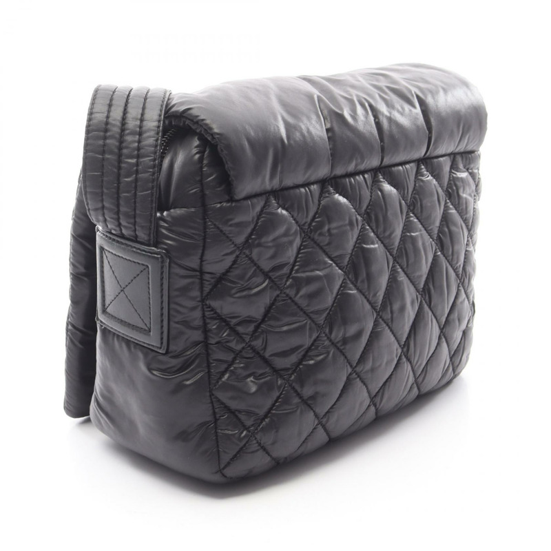 香奈兒 Coco Cocoon 小號斜背肩背包 尼龍 黑色 二手 SHW-1