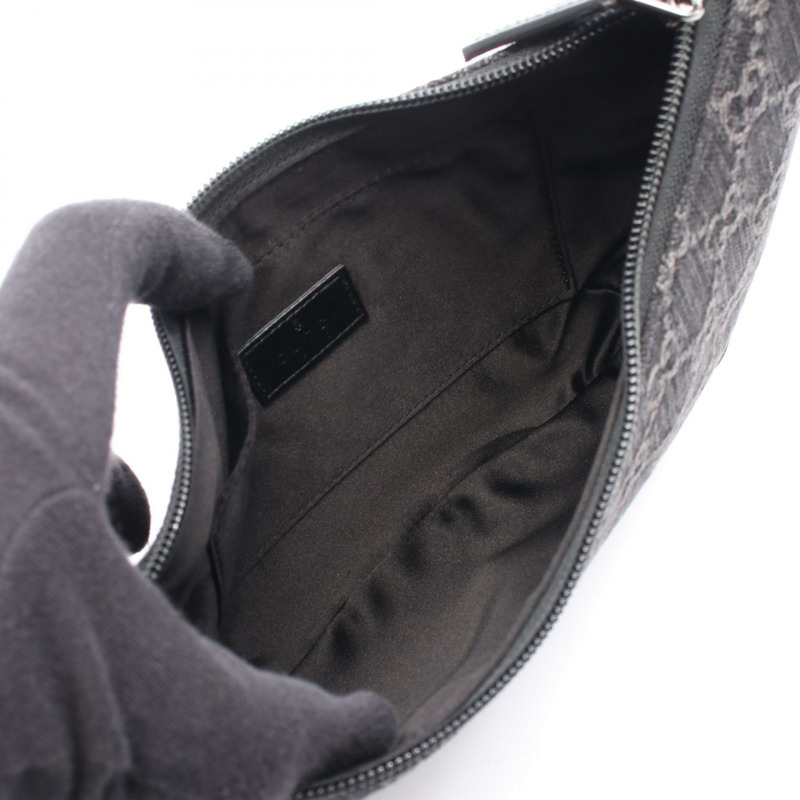 GUCCI GG牛仔馬銜扣單肩包 774719 黑色皮革 二手 女士-2