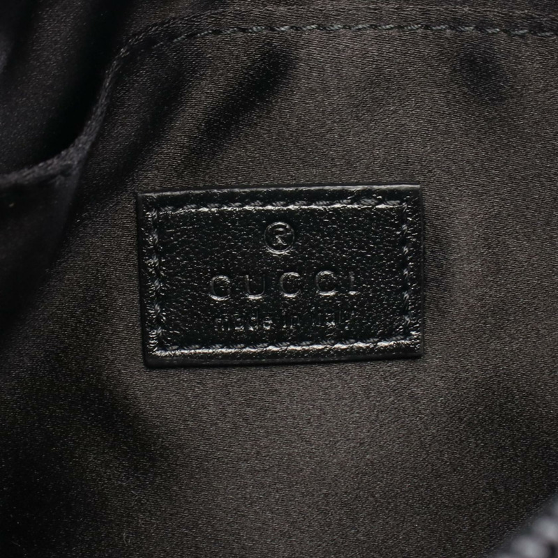 GUCCI GG牛仔馬銜扣單肩包 774719 黑色皮革 二手 女士-3