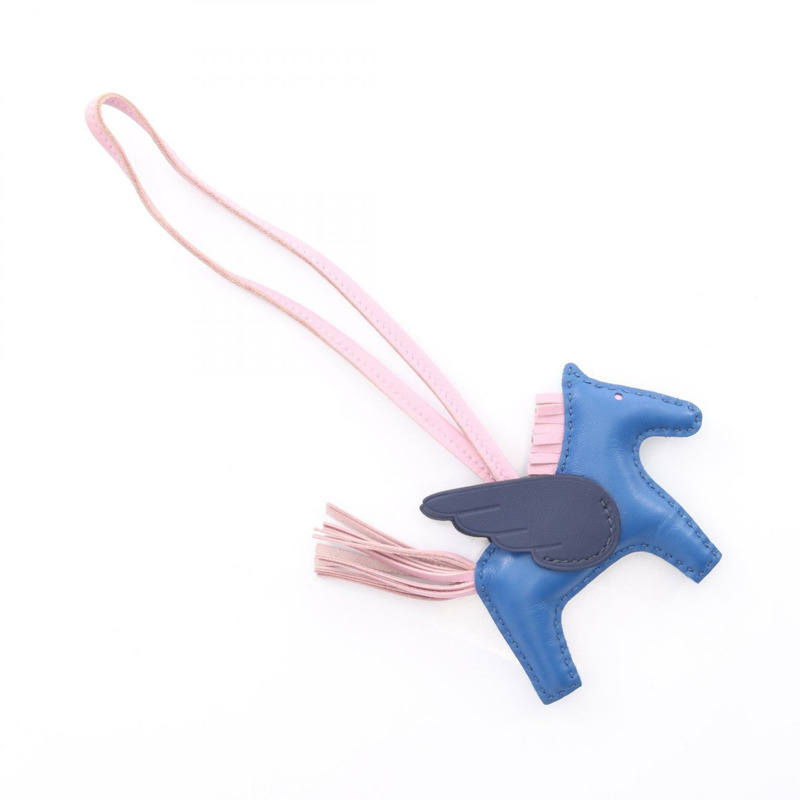 愛馬仕 Rodeo Pegasus PM 包飾，Agneau milo Swift 皮革，藍色/粉紅色，二手-1