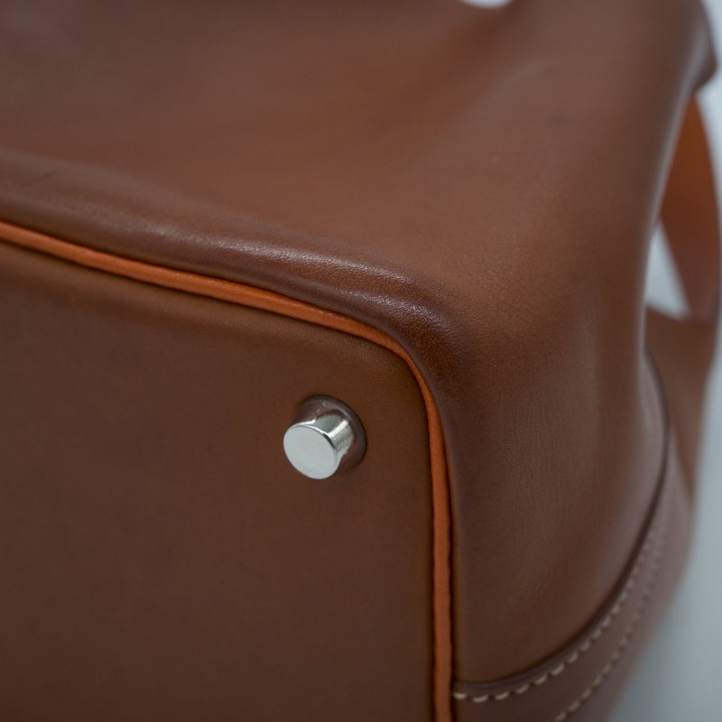 Hermes 愛馬仕 Picotin 18 菜籃子 金棕銀 牛皮 手提包-5