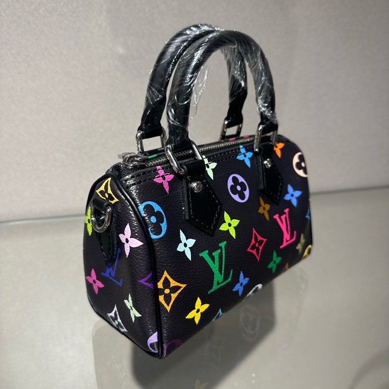 LOUIS VUITTON x Takashi Murakami村上隆 联名款 NANO SPEEDY黑三彩 波士顿包手提包 超迷你-1