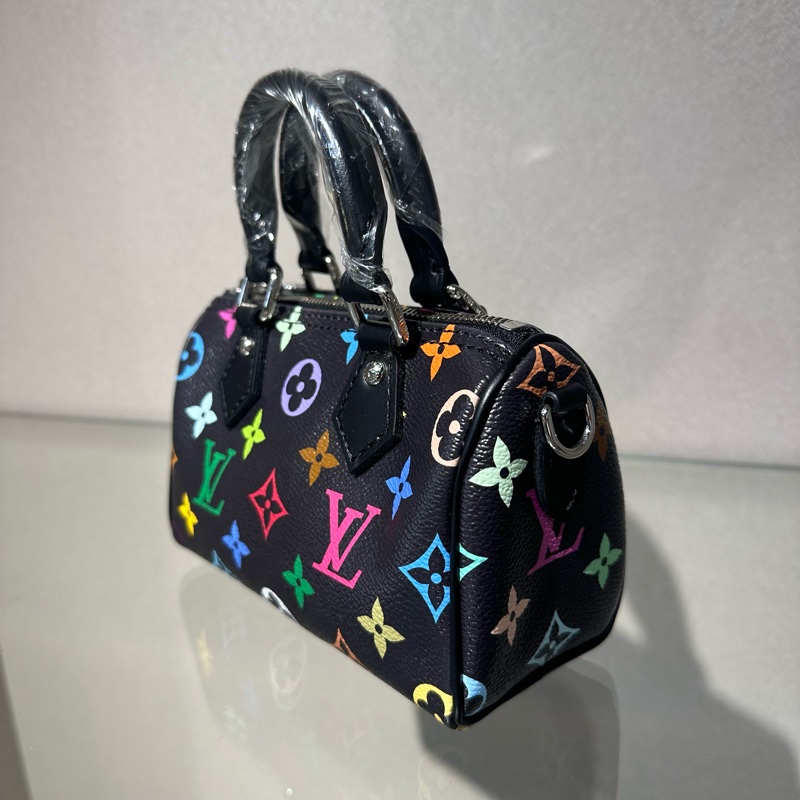 LOUIS VUITTON x Takashi Murakami村上隆 联名款 NANO SPEEDY黑三彩 波士顿包手提包 超迷你-2