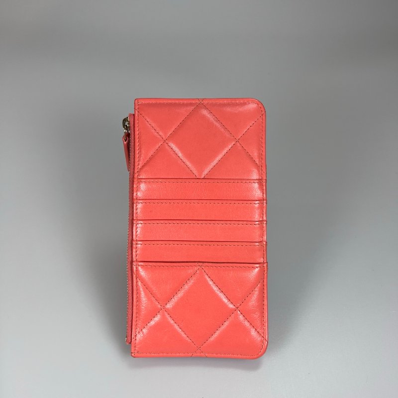 CHANEL 30開 珊瑚粉19長扁夾-1