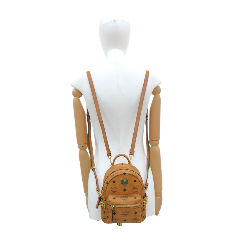 棕色 塗層帆布 Visetos 系列 Stark後背包【MCM】-10