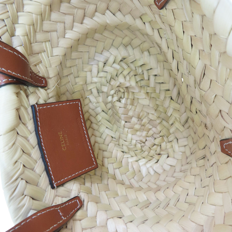 米色藤編 棕色牛皮mini panier 肩背包【Chloe 克羅伊】 10J392EH6.02NT-4