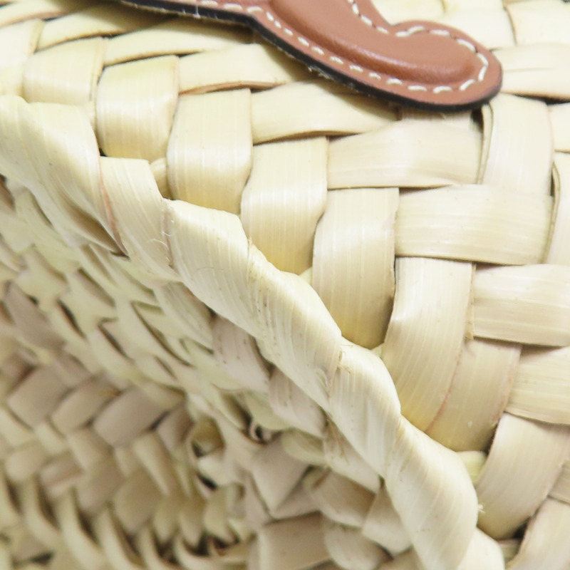 米色藤編 棕色牛皮mini panier 肩背包【Chloe 克羅伊】 10J392EH6.02NT-10