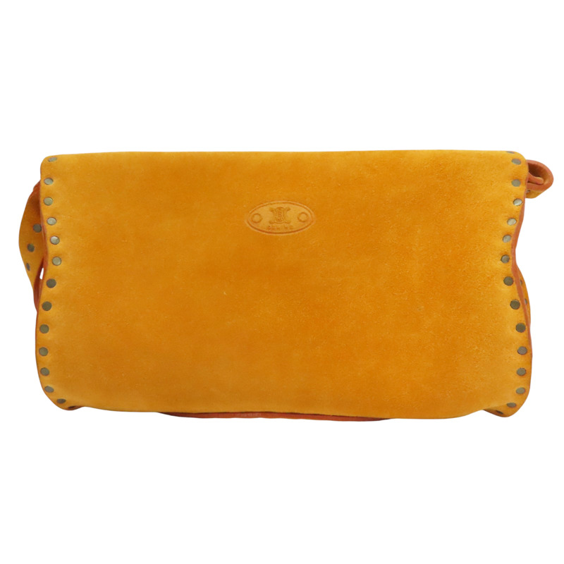 橘色 麂皮 肩背包【CELINE 賽琳】-1