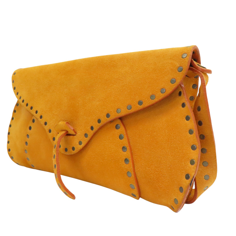 橘色 麂皮 肩背包【CELINE 賽琳】-2