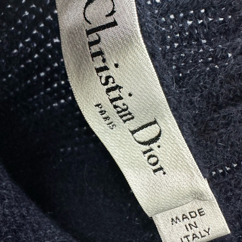 Dior 黑色幸運星荷葉邊羊絨針織短袖 F44-3