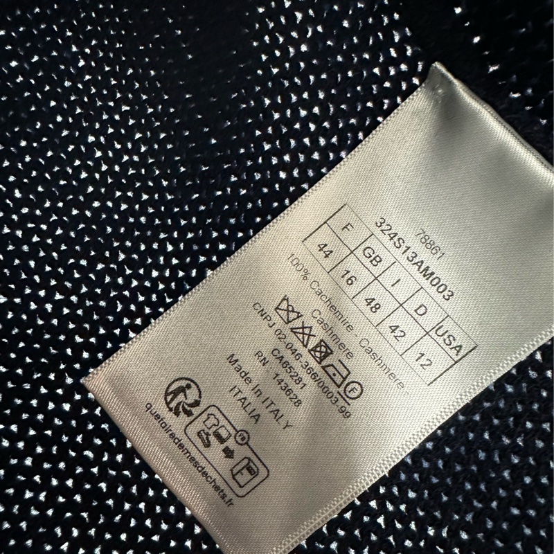 Dior 黑色幸運星荷葉邊羊絨針織短袖 F44-4